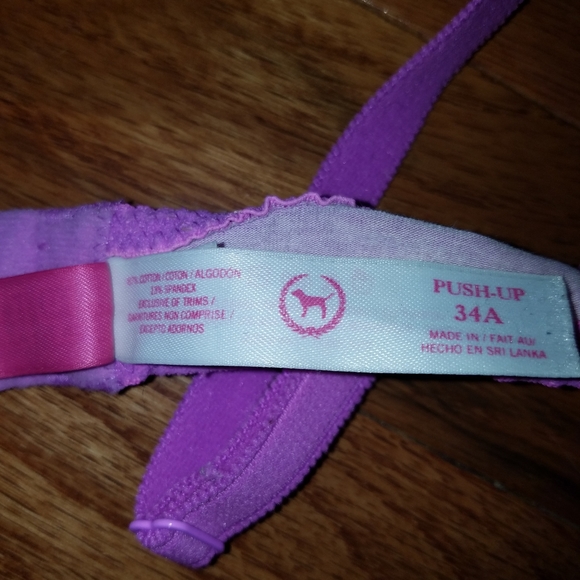 VS VICTORIA'S SECRET PINK 34A Push Up Bra Purple - Picture 5 of 8